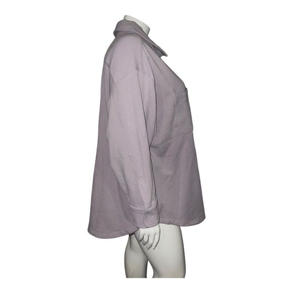 Athleta Plus Size Retroplush Shirt Jacket Tinsel Purple 3X NWOT - Picture 7 of 9